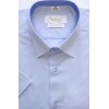 Koszula męska z krótkimi rękawami niebieska 100% bawełny