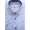 Koszula męska z krótkimi rękawami z tkaniny twill w granatowe kwiaty